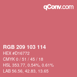 Color code: RGB 209 103 114 | qconv.com