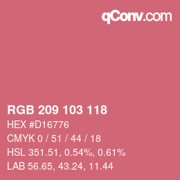 Color code: RGB 209 103 118 | qconv.com