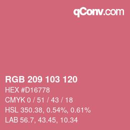 Color code: RGB 209 103 120 | qconv.com