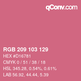 Color code: RGB 209 103 129 | qconv.com