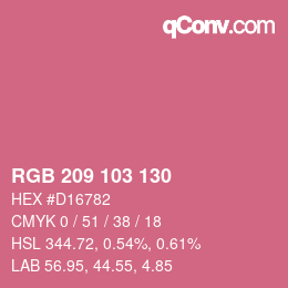 Color code: RGB 209 103 130 | qconv.com