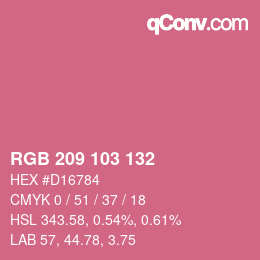 Color code: RGB 209 103 132 | qconv.com
