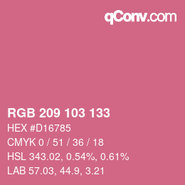 Color code: RGB 209 103 133 | qconv.com