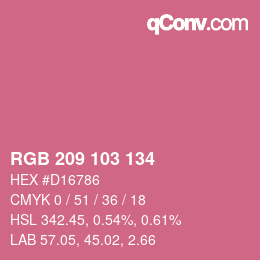 カラーコード: RGB 209 103 134 | qconv.com