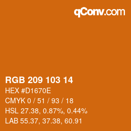 カラーコード: RGB 209 103 14 | qconv.com