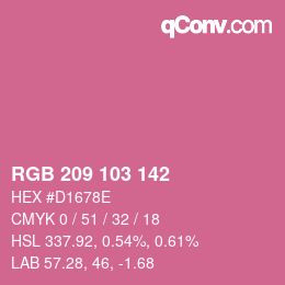 Color code: RGB 209 103 142 | qconv.com