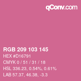 Color code: RGB 209 103 145 | qconv.com