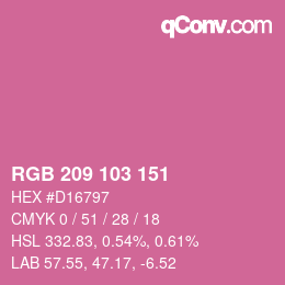 Color code: RGB 209 103 151 | qconv.com