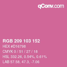 Color code: RGB 209 103 152 | qconv.com