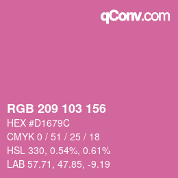 Color code: RGB 209 103 156 | qconv.com