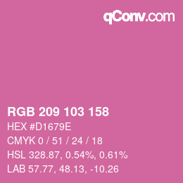 Color code: RGB 209 103 158 | qconv.com
