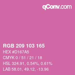 Color code: RGB 209 103 165 | qconv.com