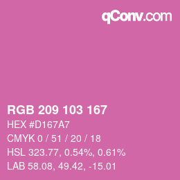 Color code: RGB 209 103 167 | qconv.com