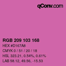 Color code: RGB 209 103 168 | qconv.com