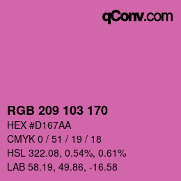 Color code: RGB 209 103 170 | qconv.com