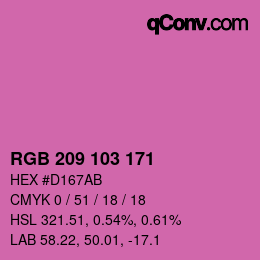 Color code: RGB 209 103 171 | qconv.com