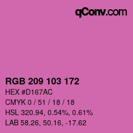 Color code: RGB 209 103 172 | qconv.com