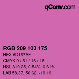 Color code: RGB 209 103 175 | qconv.com