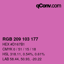 カラーコード: RGB 209 103 177 | qconv.com