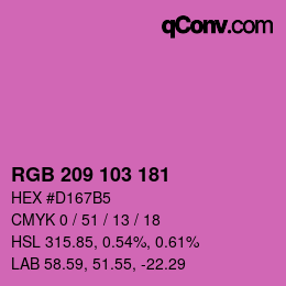 Color code: RGB 209 103 181 | qconv.com