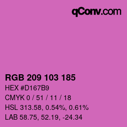 カラーコード: RGB 209 103 185 | qconv.com