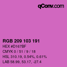 Color code: RGB 209 103 191 | qconv.com