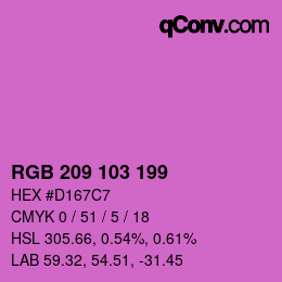 カラーコード: RGB 209 103 199 | qconv.com