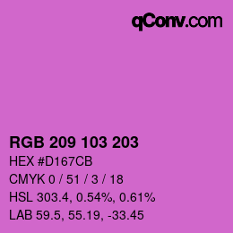 Color code: RGB 209 103 203 | qconv.com