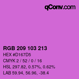 Color code: RGB 209 103 213 | qconv.com