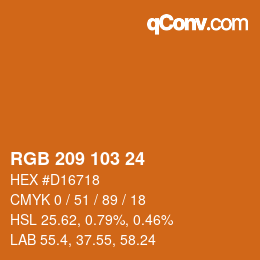カラーコード: RGB 209 103 24 | qconv.com