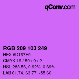 Color code: RGB 209 103 249 | qconv.com