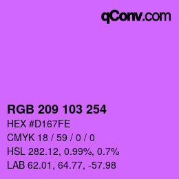 颜色代码: RGB 209 103 254 | qconv.com