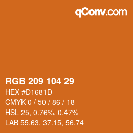 カラーコード: RGB 209 104 29 | qconv.com