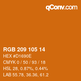 Color code: RGB 209 105 14 | qconv.com