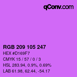 Color code: RGB 209 105 247 | qconv.com