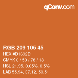 Color code: RGB 209 105 45 | qconv.com