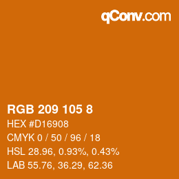 Color code: RGB 209 105 8 | qconv.com