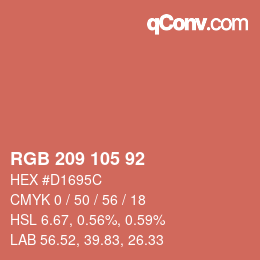 カラーコード: RGB 209 105 92 | qconv.com