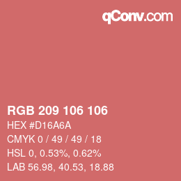 Color code: RGB 209 106 106 | qconv.com