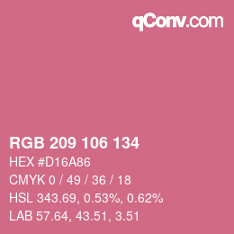 Color code: RGB 209 106 134 | qconv.com