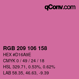 Color code: RGB 209 106 158 | qconv.com