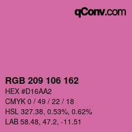 Color code: RGB 209 106 162 | qconv.com