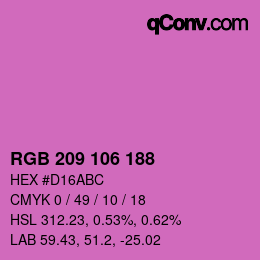 Color code: RGB 209 106 188 | qconv.com