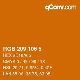 カラーコード: RGB 209 106 5 | qconv.com