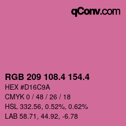 カラーコード: RGB 209 108.4 154.4 | qconv.com