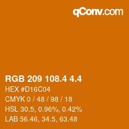 カラーコード: RGB 209 108.4 4.4 | qconv.com