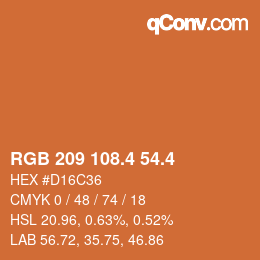 カラーコード: RGB 209 108.4 54.4 | qconv.com
