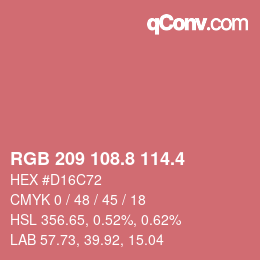 カラーコード: RGB 209 108.8 114.4 | qconv.com