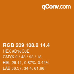 カラーコード: RGB 209 108.8 14.4 | qconv.com