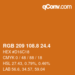 カラーコード: RGB 209 108.8 24.4 | qconv.com
